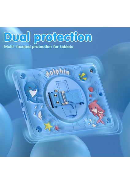 iPad 10.2 (2019 2020 2021) Sevimli Dolphin Pc Silikon Tpu Tablet Kılıfı (Yurt Dışından) fiyatları