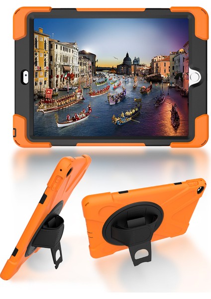 Apple iPad Air 2 X Shape Pc Tpu Kabuğu 360 Derece Dönebilen Kickstand Tablet Kılıfı (Yurt Dışından)