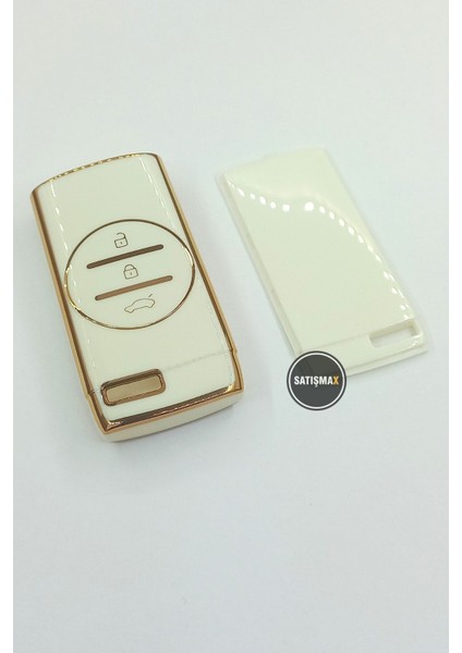 Lüx Chery Tiggo 7 Pro Beyaz Gold Altın Renk 1.ci Kalite 3 Buton Smart Nano Anahtar Kılıfı modelleri