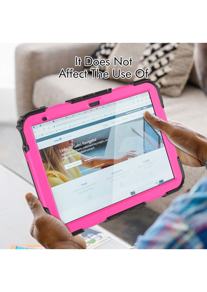 iPad 10.9 (2022) Silikon Pc El Kayışı Tekme Standı Omuz Askılı Drop Proof Tablet Kılıfı (Yurt Dışından)