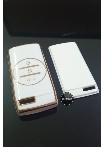Lüx Chery Tiggo 7 Pro Beyaz Gold Altın Renk 1.ci Kalite 3 Buton Smart Nano Anahtar Kılıfı indirimleri