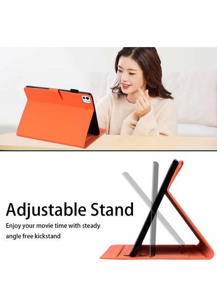 iPad Pro 11 (2024) Standlı Kart Yuvalı Hayvan Desenli Deri Tablet Kılıfı (Yurt Dışından)