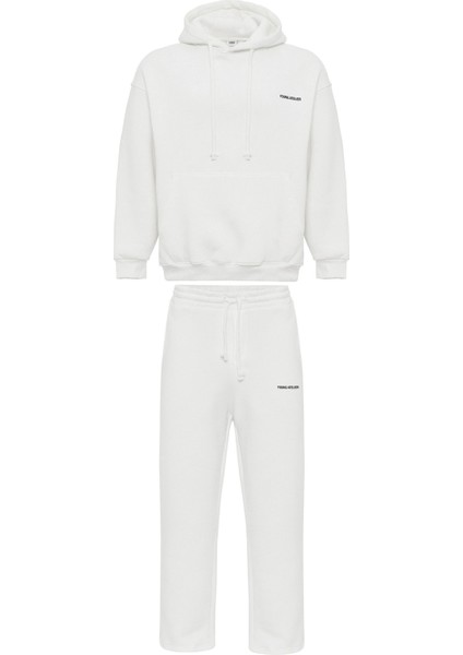 Young Atelıer Baskılı Oversıze Eşofman Takım Ekru