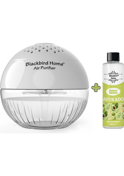 Işıklı Hava Temizleyici Küre Beyaz + 150 ml Avokado Küre Solüsyonu