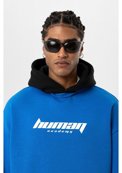 Baskılı Çift Kol Detaylı Oversıze Sweatshırt Turkuaz indirimleri