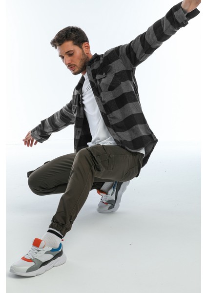 Çift Cep Kapaklı Oversize Kareli Kalın Ekose Oduncu Erkek Gömlek Ceket Shacket fırsatları