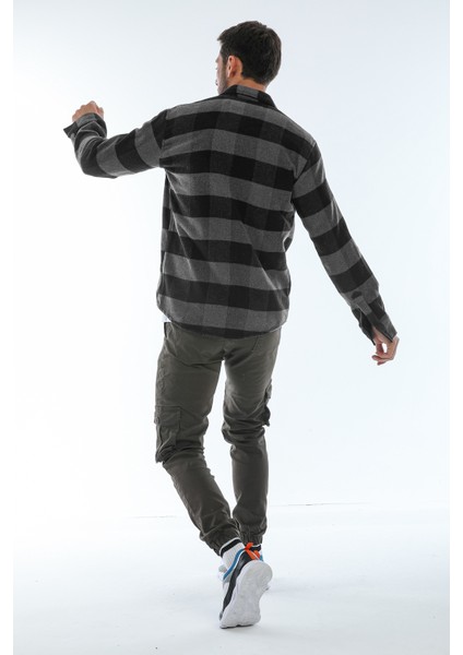 Çift Cep Kapaklı Oversize Kareli Kalın Ekose Oduncu Erkek Gömlek Ceket Shacket indirimleri