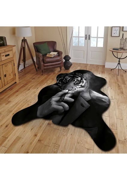 Dekoratif, 3D Baskılı Özel Tasarım, Lazer Kesim, Ince, Kaymaz Taban Halı 61