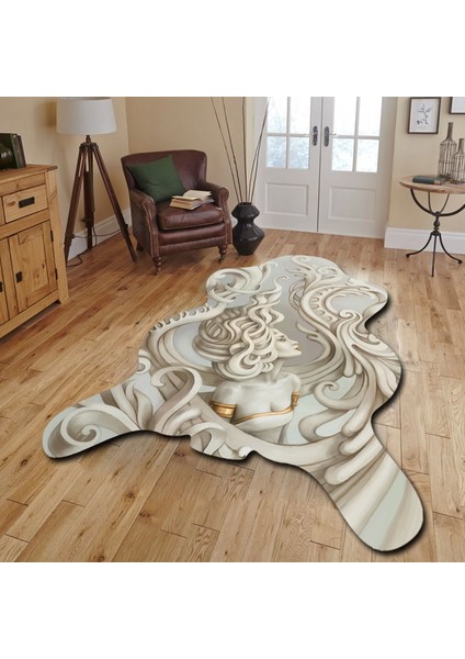 Dekoratif, 3D Baskılı Özel Tasarım, Lazer Kesim, Ince, Kaymaz Taban Halı 59