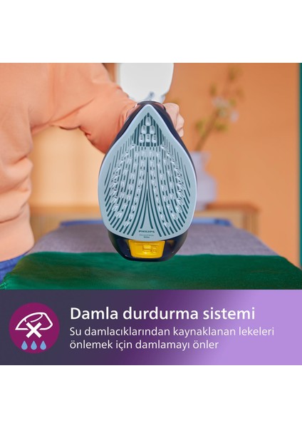 Premium Buharlı Ütü 7500 Serisi, 3200W Lacivert, Üstün Buhar Performansı, Özel Taban Teknolojisi + Onerous Mutfak tartısı