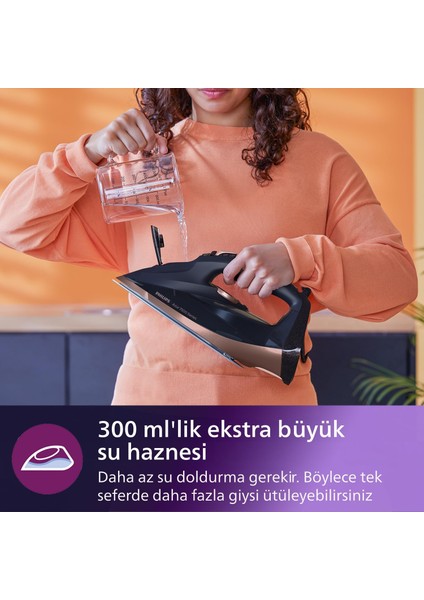 Premium Buharlı Ütü 7500 Serisi, 3200W Lacivert, Üstün Buhar Performansı, Özel Taban Teknolojisi + Onerous Mutfak tartısı indirimleri
