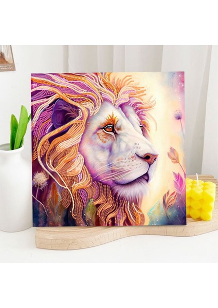 5d Elmas Taş Işleme Kiti 30X30 cm Aslan Desen