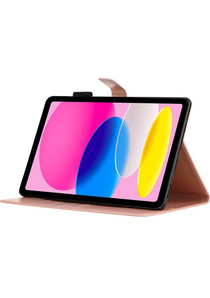 Forestl Digital iPad 10.9 (2022) IPAD 10. Nesil Baskılı Desenli Pu Deri Katlanabilir Standlı Cüzdan Kalemlik Tam Koruma Tablet Kılıfı (Yurt Dışından)