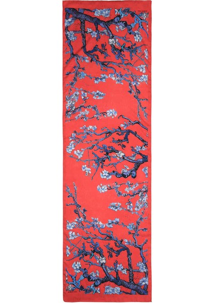 Kırmızı Badem Çiçeği Ipeksi Fular modelleri