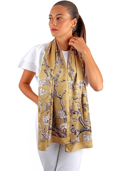 Gold Badem Çiçeği Ipeksi Fular fiyatları