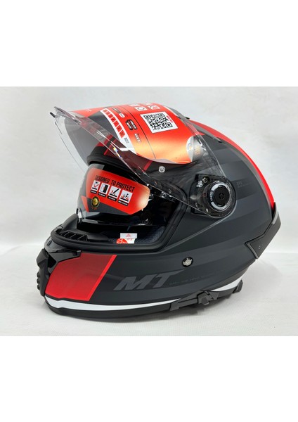 Thunder 4 Sv Treads B5 Şeffaf Vizör Kask Mat Renk - Iç Güneş Vizörlü