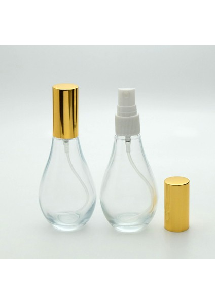 20 Adet Boş Cam Parfüm Şişe, 70 Ml, Armut Model, Şeffaf