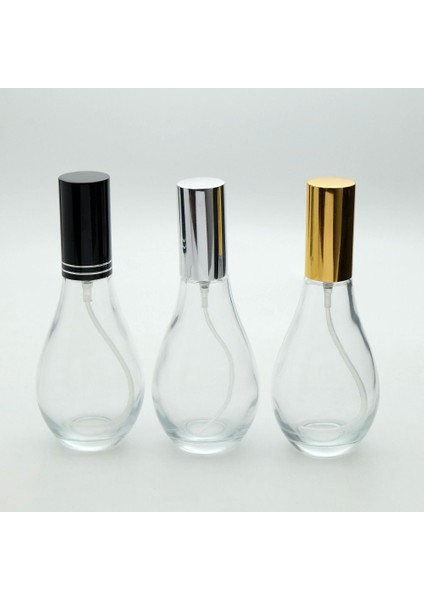 20 Adet Boş Cam Parfüm Şişe, 70 Ml, Armut Model, Şeffaf