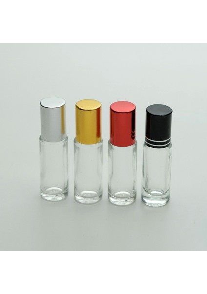 30 Adet Boş Cam Roll-On Şişe, 5 Ml, Silindir Model, Şeffaf