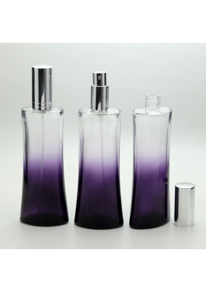 20 Adet Boş Cam Parfüm Şişe, 100 Ml, Eyfel Model, Boyalı, Metal Valf Ve Kapak