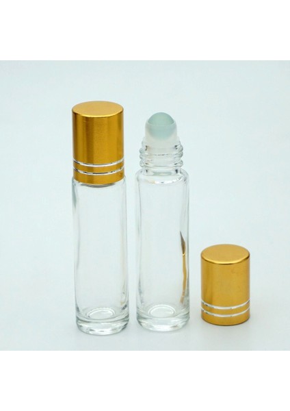 30 Adet Boş Cam Roll-On Şişe, 10 Ml, Silindir Model, Şeffaf