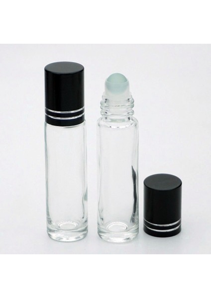 30 Adet Boş Cam Roll-On Şişe, 10 Ml, Silindir Model, Şeffaf
