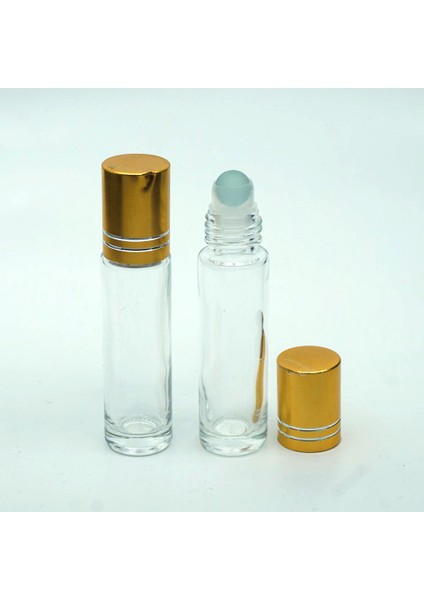 30 Adet Boş Cam Roll-On Şişe, 10 Ml, Silindir Model, Şeffaf