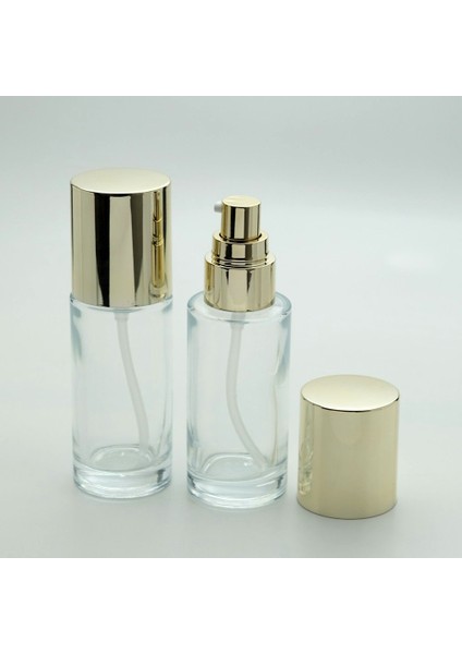 15 Adet Boş Cam Losyon Şişe, 50 Ml, Silindir Model, Şeffaf