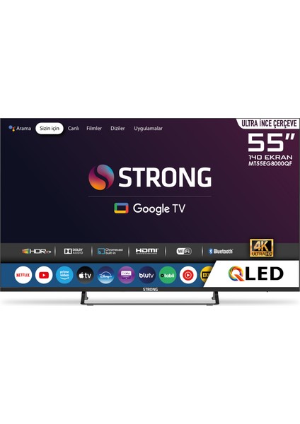 MT55EG8000QF 55" 140 Ekran 4K Ultra Hd Dahili Uydu Alıcılı QLED Google Tv