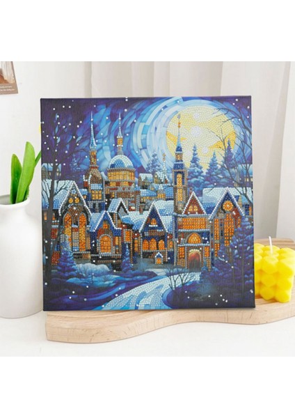 5d Elmas Taş Işleme Kiti 30X30 cm Noel Gece Işıkları Desen