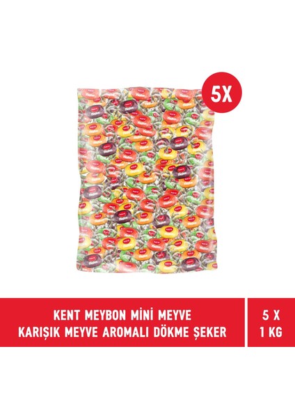 Meybon Mini Karışık Meyve Aromalı Dökme Bayram Şekeri 1 kg - 5 Adet