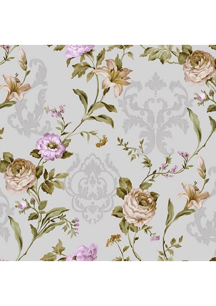 Seven Duvar Kağıdı 7803-3 - Çiçek açan güller ile çiçek damask ile duvar kağıdı fiyatları