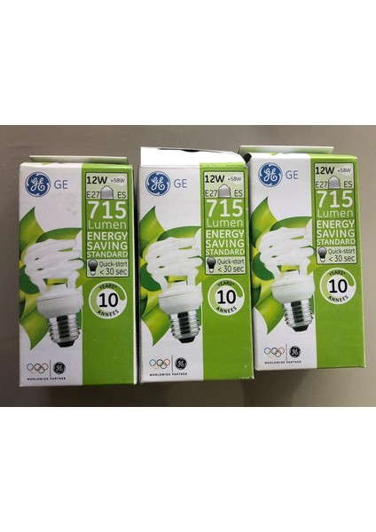 6 Adet General Elc. E 27 Tasarruflu Lamba  12W=58W =715 Lümen  2700KELVİN Sarı