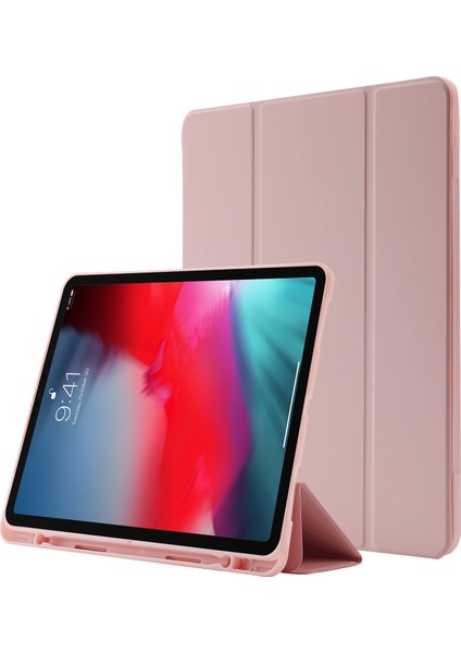 Forestl Digital iPad Pro 12.9 Skin Touch Pu Deri Tam Koruma Üç Katlı Stand Otomatik Uyandırma uyku Kalem Yuvası Tablet Kılıfı (Yurt Dışından)