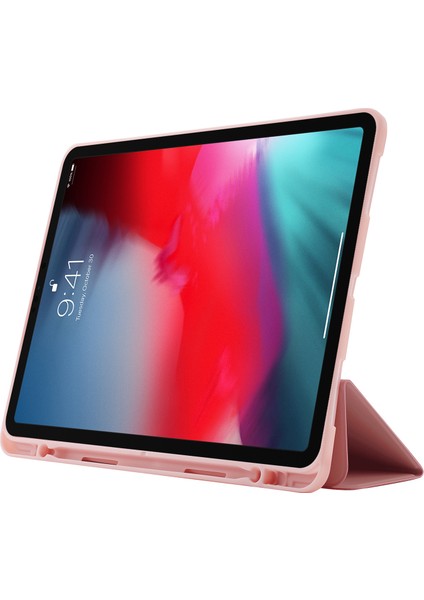 Forestl Digital iPad Pro 12.9 Skin Touch Pu Deri Tam Koruma Üç Katlı Stand Otomatik Uyandırma uyku Kalem Yuvası Tablet Kılıfı (Yurt Dışından)