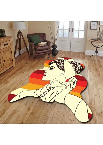 Dekoratif, 3D Baskılı Özel Tasarım, Lazer Kesim, Ince, Kaymaz Taban Halı