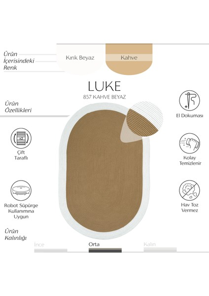 Luke 857 Mutfak Halısı Dekoratif Halı Yolluk Antre Hol Halısı Oval Banyo Halısı Hasır Balkon Halısı fiyatları