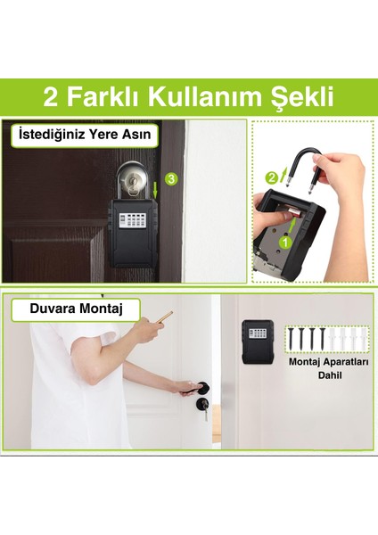 Askılı 4 Haneli Şifreli Anahatar Dolabı Şifreli Anahtar Kasası Airbnb Anahtar Dolabı Çelik Şifreli Anahtar Kutusu