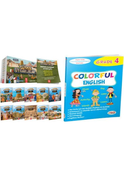 Model Eğitim Yayıncılık 4.sınıf Süper Uygarlıklar Hikaye Seti ve Colorful English Grade 4