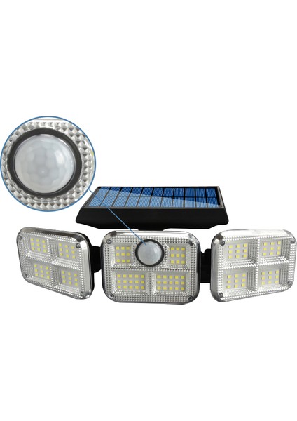 FL-1727 Sensörlü 3 Kademeli 120 Ledli Solar Lamba (4434)