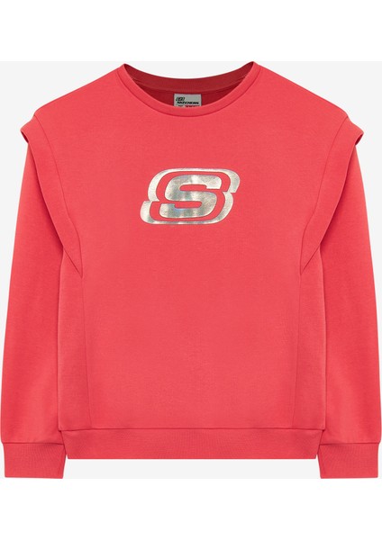 G Essential Crew Neck Sweatshirt Büyük Kız Çocuk Pembe Sweatshirt SK232073-831