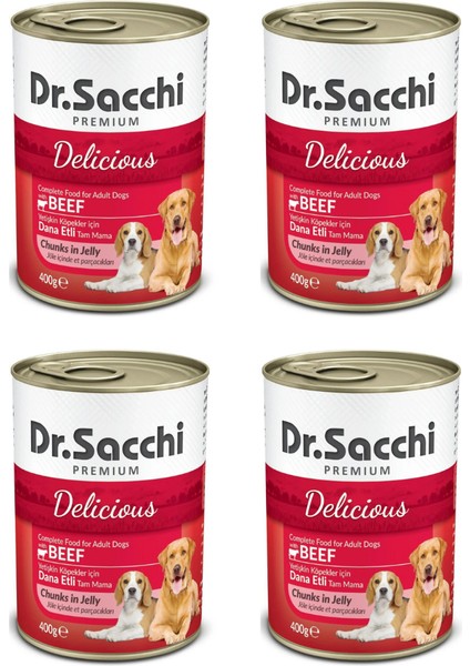 Sığır Etli Konserve Köpek Maması 4 x 400GR