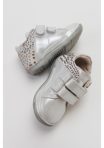 Kız Çocuk Gümüş Hakiki Deri Günlük Çocuk Ayakkabı fırsatları