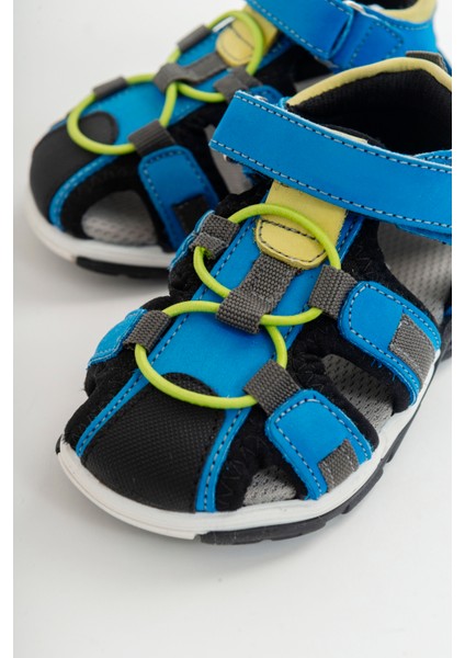 Unisex Çocuk Sax Mavi Deri Ortopedik Outdoor Çocuk Sandalet
