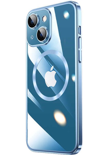 - Apple iPhone 13 - Kılıf Wireless Şarj Özellikli Sert PC Riksos Magsafe Kapak - Mavi - T24779
