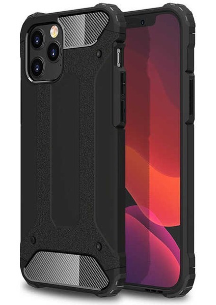 - Apple iPhone 12 Pro Max - Kılıf Çift Katman Zırh Tank Crash Military Kapak - Siyah - T14203