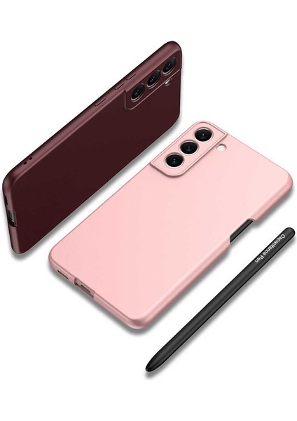 - Samsung Galaxy S22 Plus - Kılıf Koruyucu Kalemli Ays Kapak - Rose Gold