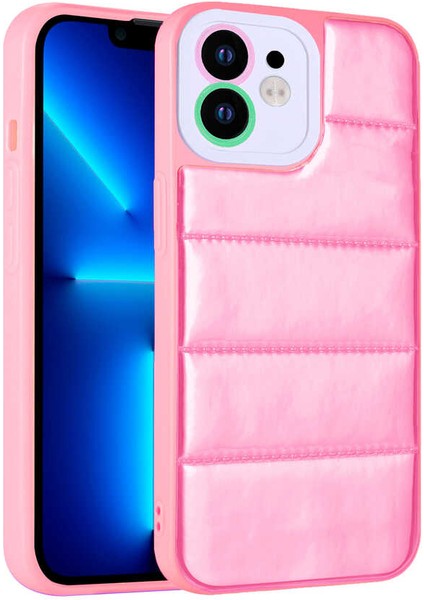 - Apple iPhone 12 - Kılıf Kamera Korumalı Airbagli Renkli Seksek Kapak - Pembe - T23797