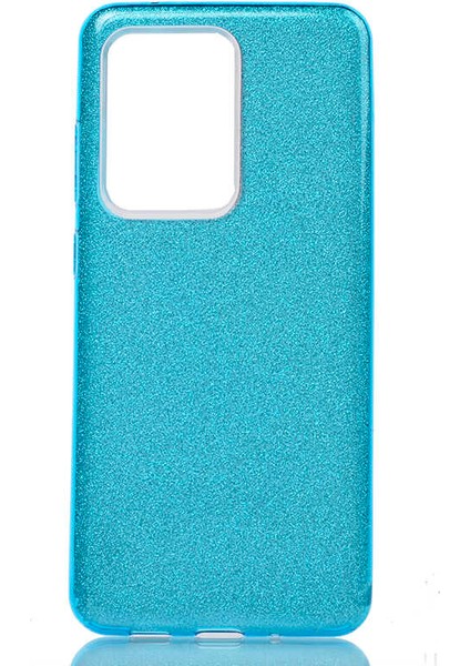 - Samsung Galaxy S20 Ultra - Kılıf Simli Koruyucu Shining Silikon - Mavi - T12951