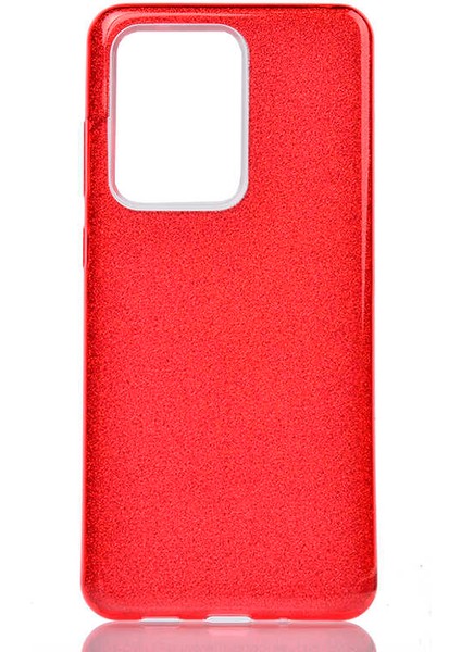 - Samsung Galaxy S20 Ultra - Kılıf Simli Koruyucu Shining Silikon - Kırmızı - T12951